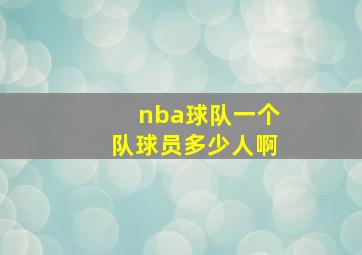 nba球队一个队球员多少人啊