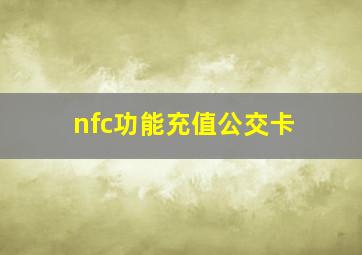 nfc功能充值公交卡