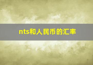 nts和人民币的汇率