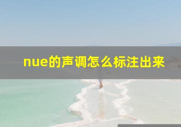 nue的声调怎么标注出来