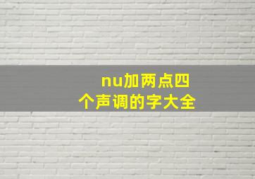 nu加两点四个声调的字大全