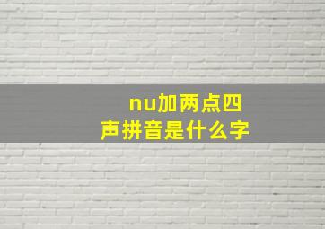 nu加两点四声拼音是什么字