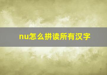 nu怎么拼读所有汉字