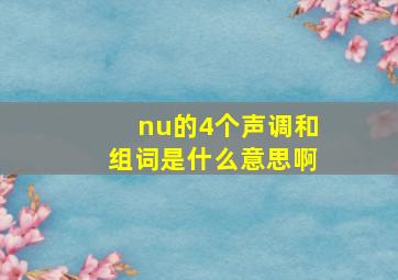 nu的4个声调和组词是什么意思啊