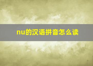 nu的汉语拼音怎么读