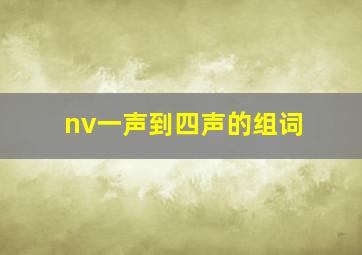 nv一声到四声的组词