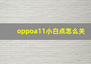 oppoa11小白点怎么关