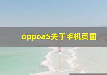 oppoa5关于手机页面