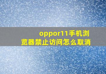 oppor11手机浏览器禁止访问怎么取消