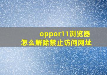 oppor11浏览器怎么解除禁止访问网址