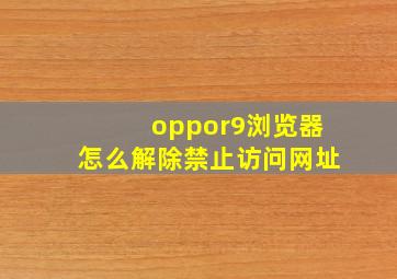 oppor9浏览器怎么解除禁止访问网址