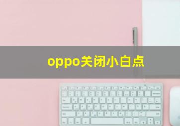 oppo关闭小白点