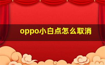 oppo小白点怎么取消