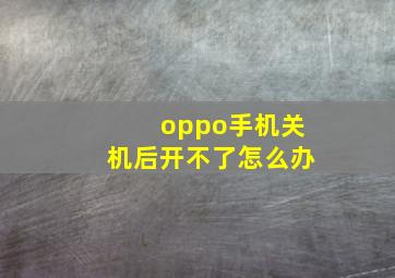 oppo手机关机后开不了怎么办