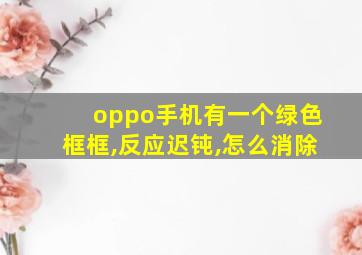 oppo手机有一个绿色框框,反应迟钝,怎么消除