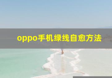 oppo手机绿线自愈方法