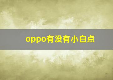 oppo有没有小白点