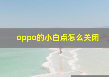 oppo的小白点怎么关闭