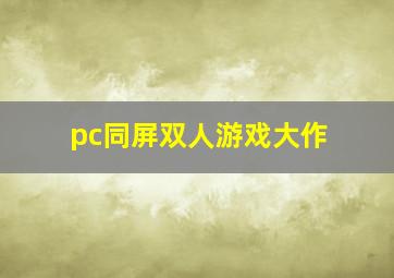 pc同屏双人游戏大作