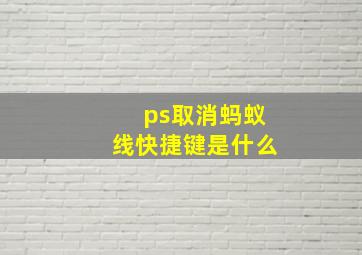 ps取消蚂蚁线快捷键是什么