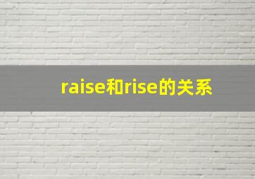 raise和rise的关系