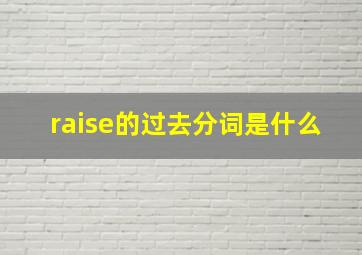 raise的过去分词是什么