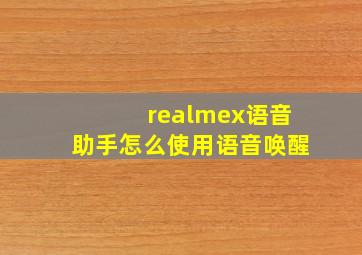 realmex语音助手怎么使用语音唤醒