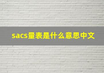 sacs量表是什么意思中文