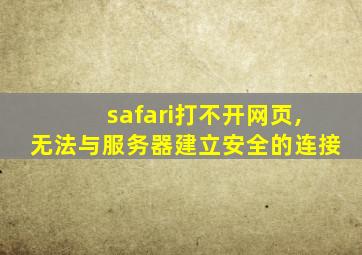 safari打不开网页,无法与服务器建立安全的连接