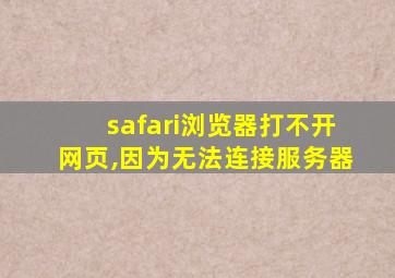 safari浏览器打不开网页,因为无法连接服务器