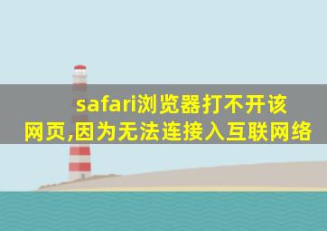 safari浏览器打不开该网页,因为无法连接入互联网络