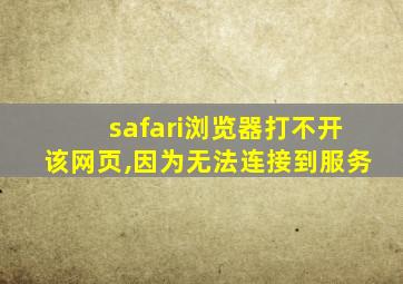 safari浏览器打不开该网页,因为无法连接到服务