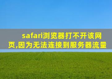 safari浏览器打不开该网页,因为无法连接到服务器流量