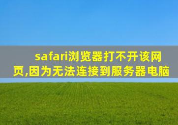 safari浏览器打不开该网页,因为无法连接到服务器电脑