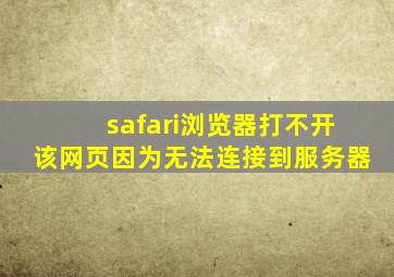 safari浏览器打不开该网页因为无法连接到服务器