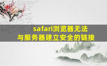 safari浏览器无法与服务器建立安全的链接