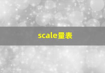 scale量表