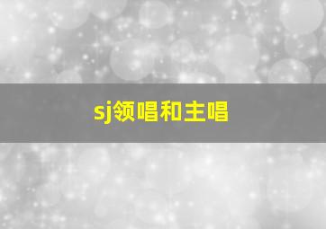 sj领唱和主唱