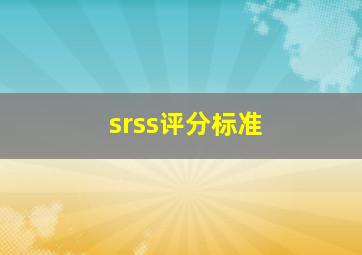 srss评分标准