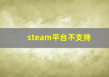 steam平台不支持