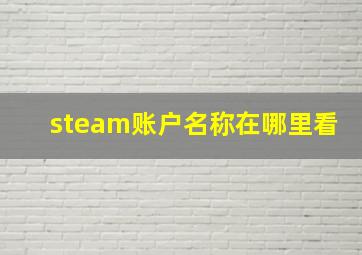 steam账户名称在哪里看