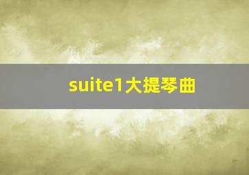 suite1大提琴曲