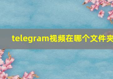 telegram视频在哪个文件夹