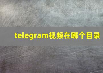 telegram视频在哪个目录