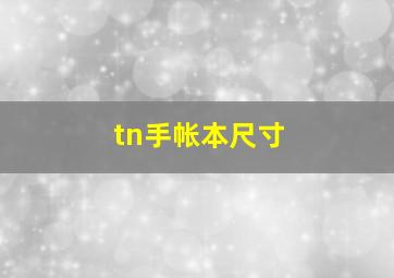 tn手帐本尺寸