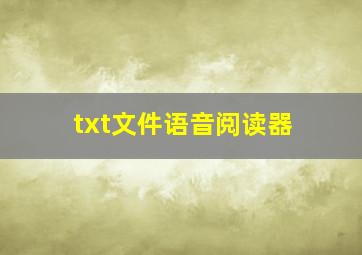 txt文件语音阅读器