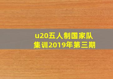 u20五人制国家队集训2019年第三期