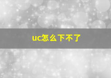 uc怎么下不了