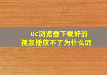 uc浏览器下载好的视频播放不了为什么呢