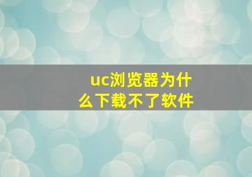 uc浏览器为什么下载不了软件